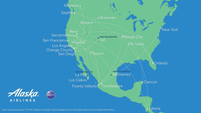 Alaska Airlines seasonal routes this winter and one year-round route.