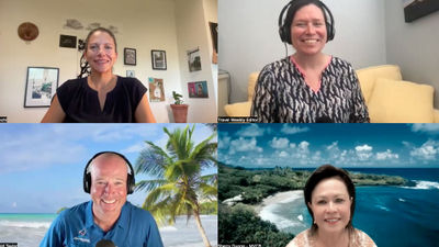 Clockwise from top left: news editor Johanna Jainchill; host Rebecca Tobin; Sherry Duong, executive director of the Maui Visitors and Convention Bureau; and David Taylor, marketing director at Kai Kanani.