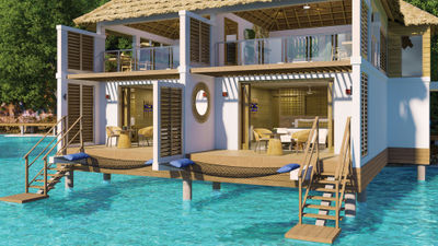 The Sandals Saint Vincent and the Grenadines will feature the first two-story overwater villa accommodations in the Sandals portfolio.