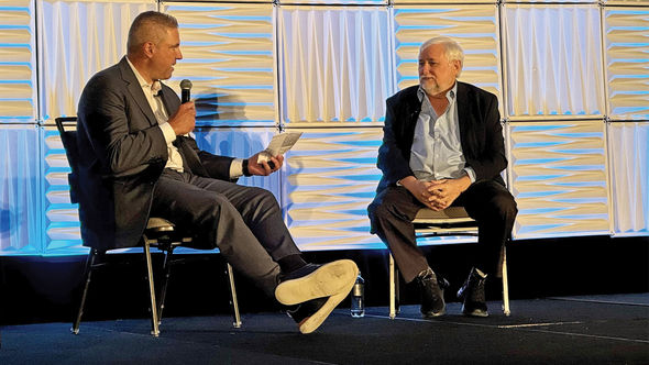 Seize the Sea co-owner David Locke (right) in conversation with Avoya Travel chief sales officer Phil Cappelli.