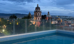 The view of downtown from the rooftop pool at the City Centro by Marriott San Luis Potosi.