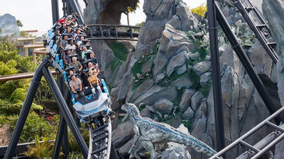 The Jurassic World VelociCoaster at Universal Orlando's Islands of Adventure park.