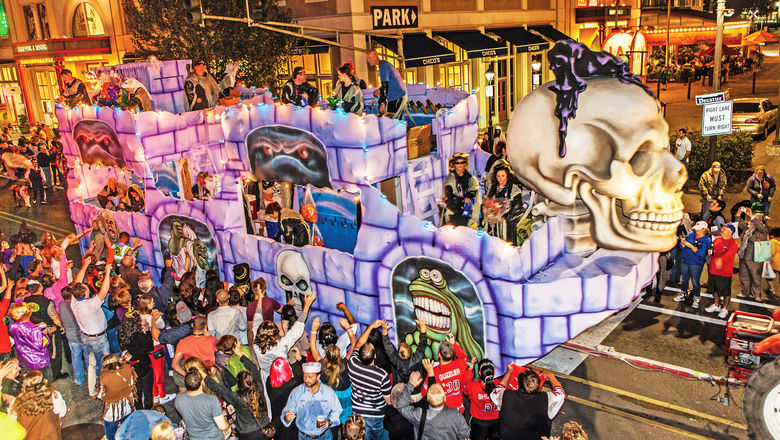 A float rolls along during the Krewe of Boo, New Orleans' official Halloween parade. The October event is one of several fall festivals in the city.