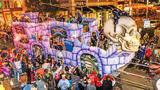 A float rolls along during the Krewe of Boo, New Orleans' official Halloween parade. The October event is one of several fall festivals in the city.