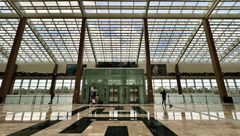 The new Tulum International Airport features lofty glass ceilings that allow in a lot of natural light.