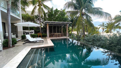 The swimming pool behind a villa at the Four Seasons Resort and Residences Anguilla, located at the western end of Meads Bay.