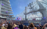 Hundreds of people on the Utopia of the Seas preview cruise gathered to dance to a set by Rev Run and DJ Ruckus at the ship's naming ceremony.