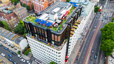 The Standard London and its rooftop bar.