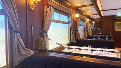 The two railcars in the Royal Railway -- Utopia Station experience together seat 48 guests. Tables are limited to four people.