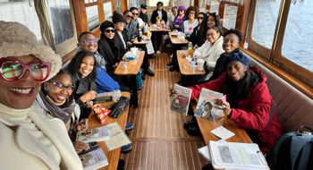 Participants on a Black Cultural Heritage of Amsterdam tour.