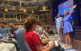 Royal Caribbean International CEO Michael Bayley and SVP of sales, trade support and service address advisors at a its Common Ground Q&A event on a preview cruise of the Utopia of the Seas.