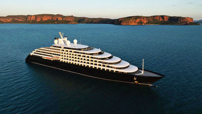 The Scenic Eclipse II sits in the Kimberley region of Australia.