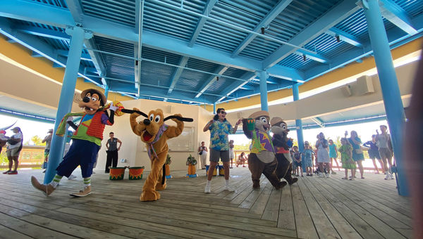 The Beach Bash at Lookout Cay includes dancing and games with Disney characters.