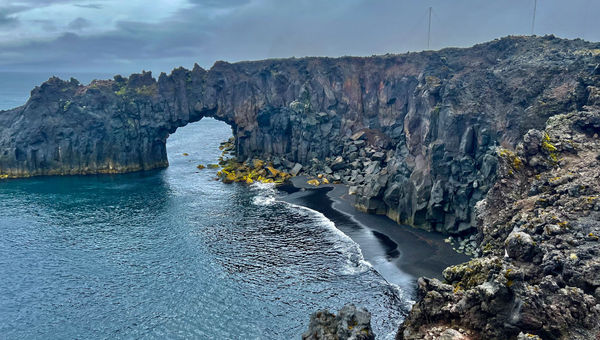 The rocky coastline of the island of Jan Mayen, an impromptu but fortuitous stop on the Aurora Expeditions sailing.