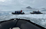 The Sylvia Earle's expedition team led Zodiac excursions in the ice-clogged waters off of Greenland.