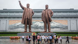 The Mansudae Grand Monument in Pyongyang, North Korea.