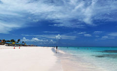 The clear, blue water on the beach at Lookout Cay at Lighthouse Point, Disney Cruise Line's private destination on Eleuthera.