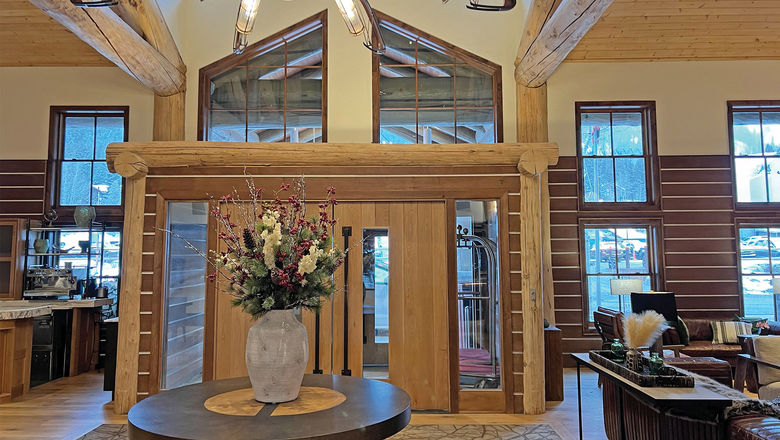 The newly redone lobby of the Teton Mountain Lodge & Spa in Teton Village, at the base of Jackson Hole Mountain Resort.