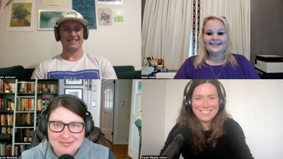 Clockwise from top: Sam Johnson and Gayle Smith of Prescription Travel talk with folo host Rebecca Tobin and retail editor Jamie Biesiada about the need for internships and mentoring.